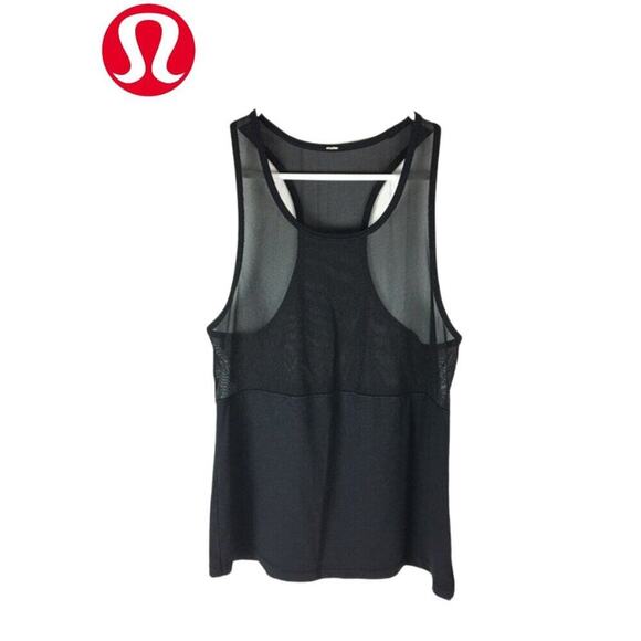 Lululemon Half-Mesh Tank, Black | Size 4-6 - Picture 9 of 13